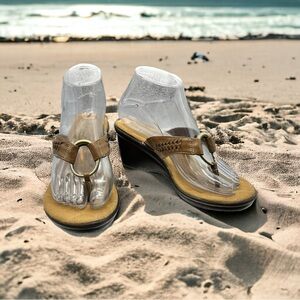 NEW Naturalizer Woven Upper Thong Wedge Sandal, Size 7